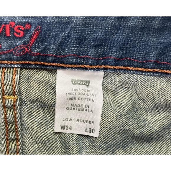 Levis RED Collection Low Trouser Boot Cut Medium Wash Jeans 34 X 30 Rare Women’s - Picture 8 of 16